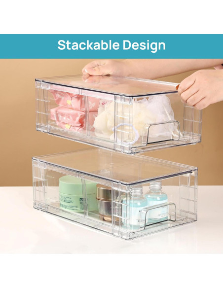 Cajones de Almacenamiento Vtopmart 4 Pack Acrílico Transparente