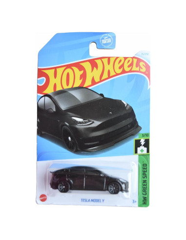 Hot Wheels Tesla Model Y 1:64 Negro HW Green Speed