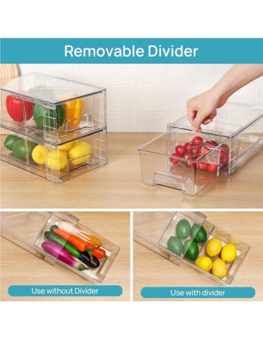 Cajones de Almacenamiento Vtopmart 4 Pack Acrílico Transparente