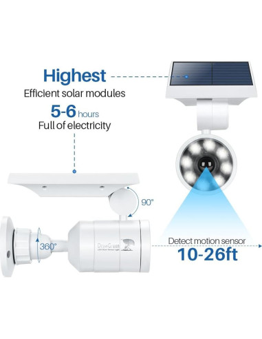 Foco Solar LED DrawGreen 1400 Lúmenes con Sensor Movimiento