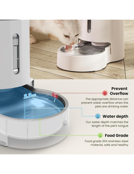 Dispensador de Agua Automático CZPET 4L con Tazón Inoxidable