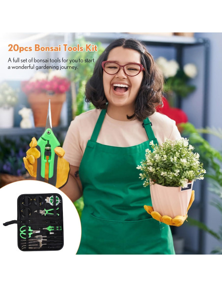 Kit de Herramientas para Bonsai Inntop 20 Pcs para Jardinería