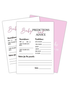 Juego de Baby Shower YUEXLL 30 Tarjetas Predicciones 12,7x17,8cm
