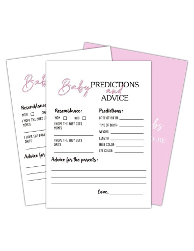Juego de Baby Shower YUEXLL 30 Tarjetas Predicciones 12,7x17,8cm