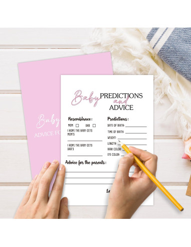 Juego de Baby Shower YUEXLL 30 Tarjetas Predicciones 12,7x17,8cm
