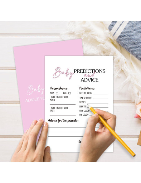 Juego de Baby Shower YUEXLL 30 Tarjetas Predicciones 12,7x17,8cm