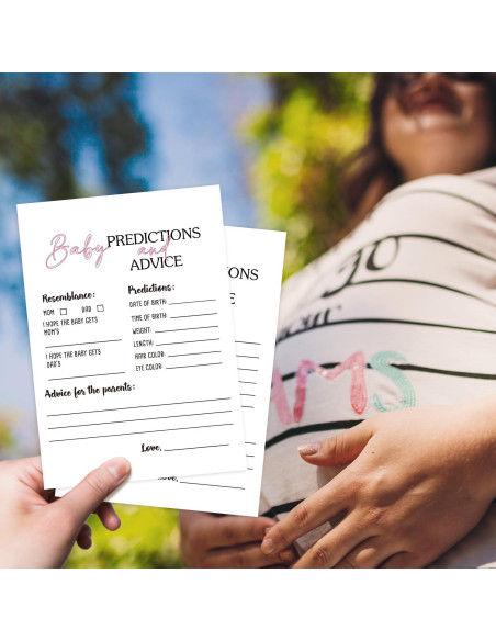 Juego de Baby Shower YUEXLL 30 Tarjetas Predicciones 12,7x17,8cm