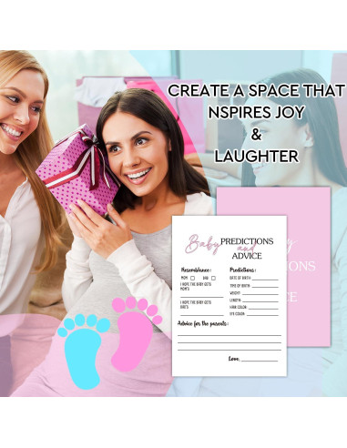 Juego de Baby Shower YUEXLL 30 Tarjetas Predicciones 12,7x17,8cm