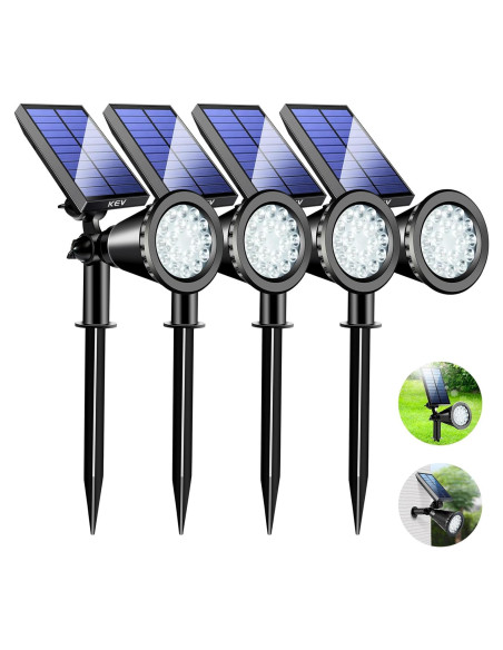 Foco Solar KEV 800 Lúmenes 18 LEDs IP65 4 Paquete Foco Solar KEV 800 Lúmenes 18 LEDs IP65 4 Paquete