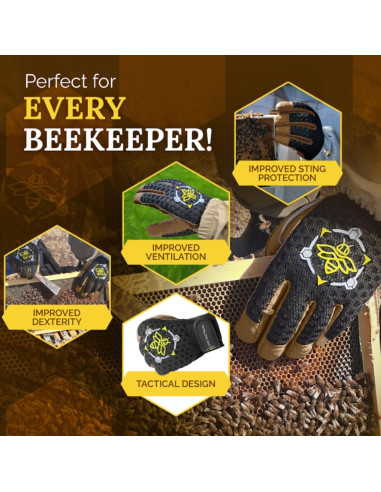 Guantes de Apicultura Apis Tactical Piel Cabra Grande