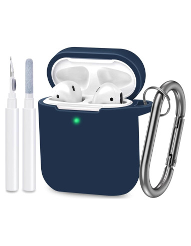 Funda de Silicona ATUAT para AirPods 1 y 2 - Azul Medianoche