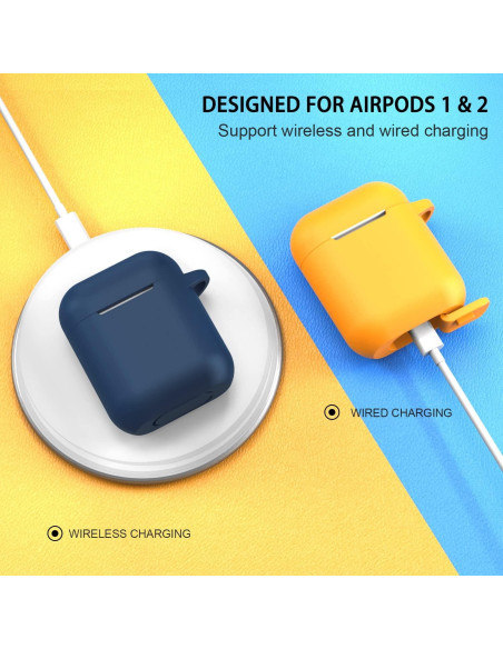 Funda de Silicona ATUAT para AirPods 1 y 2 - Azul Medianoche