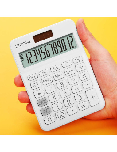 Calculadora UNIONE DC LCD 12 dígitos portátil azul