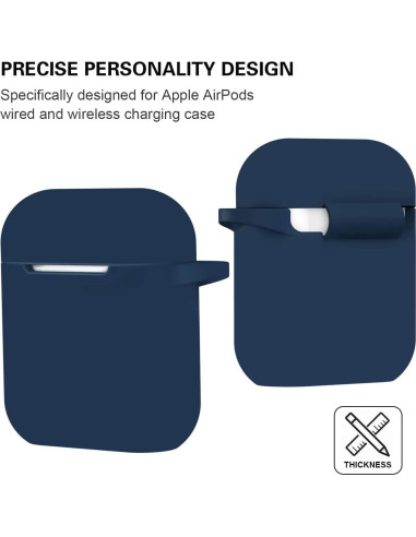 Funda de Silicona ATUAT para AirPods 1 y 2 - Azul Medianoche