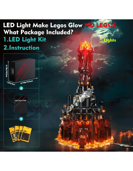 Kit de Luz LED LocoLee para Lego Barad Dur 10333