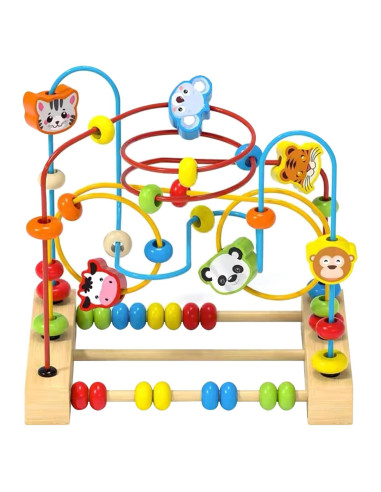 Juguete Laberinto de Perlas QZMTOY Madera Colorido 22x21 cm