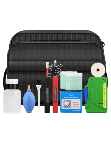 Kit de limpieza de fibra óptica 11 en 1 BAOSHLA con caja y herramientas