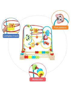 Juguete Laberinto de Perlas QZMTOY Madera Colorido 22x21 cm 2