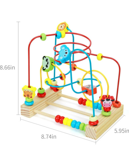 Juguete Laberinto de Perlas QZMTOY Madera Colorido 22x21 cm