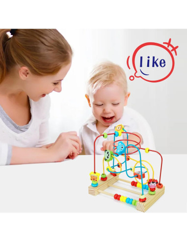 Juguete Laberinto de Perlas QZMTOY Madera Colorido 22x21 cm