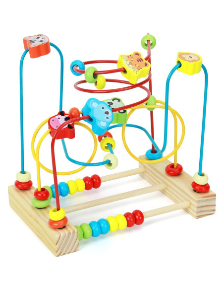 Juguete Laberinto de Perlas QZMTOY Madera Colorido 22x21 cm