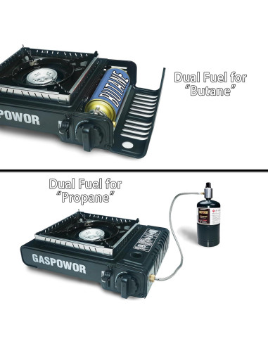 Estufa de Camping GASPOWOR Doble Combustible 10000 BTU