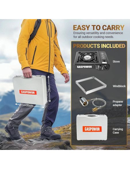 Estufa de Camping GASPOWOR Doble Combustible 10000 BTU