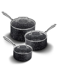 Juego de Cacerolas HLAFRG 3 Piezas Antiadherentes Negro