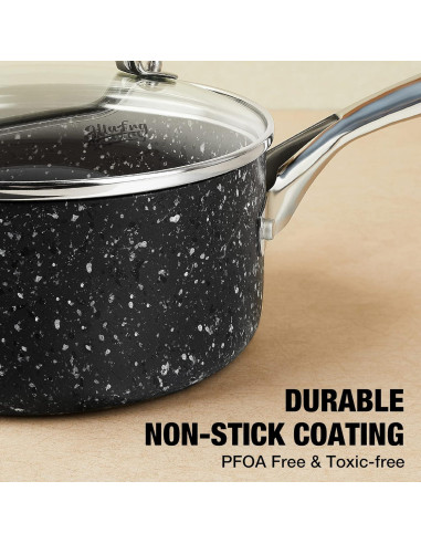 Juego de Cacerolas HLAFRG 3 Piezas Antiadherentes Negro