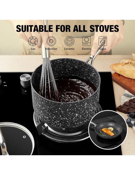 Juego de Cacerolas HLAFRG 3 Piezas Antiadherentes Negro Juego de Cacerolas HLAFRG 3 Piezas Antiadherentes Negro