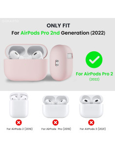 Funda híbrida de silicona ORNARTO para AirPods Pro 2 - Rosa 2