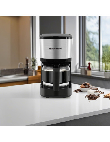 Cafetera Automática Elite Gourmet EHC9420 5 Tazas Acero Inoxidable