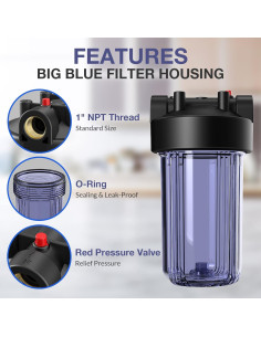 SimPure Filtro de Agua DB10C 25.4cm x 11.43cm Transparente 2