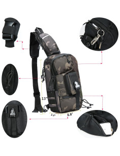 Bolsa Sling Táctica LarKoo Simétrica 3L Acu 2