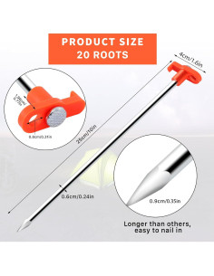 Estacas de Camping Tivcck 20 Piezas Metal Alta Resistencia 2