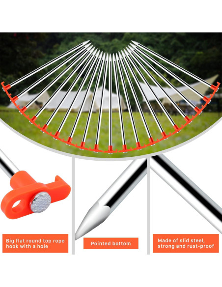 Estacas de Camping Tivcck 20 Piezas Metal Alta Resistencia Estacas de Camping Tivcck 20 Piezas Metal Alta Resistencia