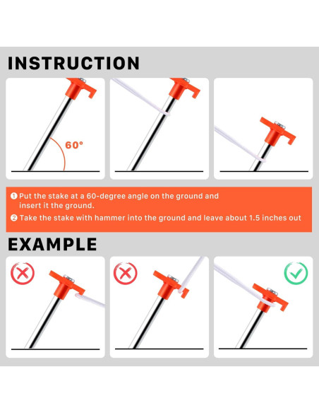 Estacas de Camping Tivcck 20 Piezas Metal Alta Resistencia Estacas de Camping Tivcck 20 Piezas Metal Alta Resistencia