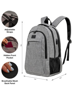 Mochila para Laptop Carrywell Magellan Gris 40L Antirrobo 2