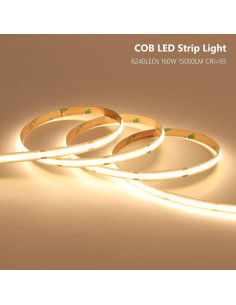 Tira LED COB 24V 20m ZHONG YI 3000K 312LEDs/m 11W/m 2