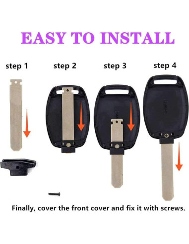 Funda de llave Honda Accord Civic CRV 3 Botones Negra