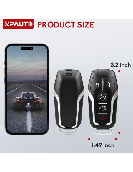 Llavero remoto NPAUTO para Ford Mustang y Lincoln 2013-2019
