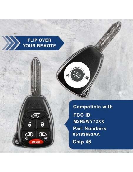 Llave Remota KeylessOption para Dodge Grand Caravan 6 Botones