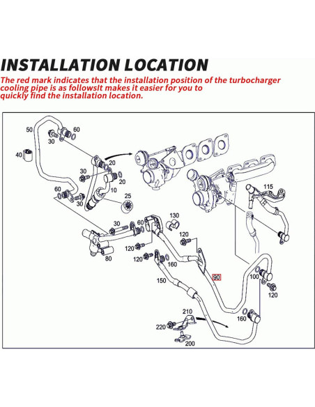 Tubería de agua enfriamiento Bomunik Mercedes-Benz M278