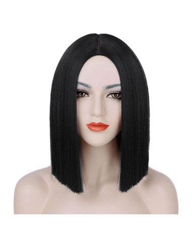Peluca Bob Negra Tereshar Sintética 30 cm Resistente al Calor