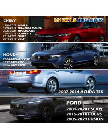 Dynofit Juego de Tuercas de Rueda M12x1.5 20pc con Llave