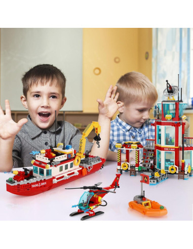 Kit de Construcción Estación de Bomberos Toy Player 779 Piezas