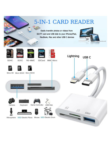 Lector de Tarjetas SD CULGC HZX-116 USB C y Lightning