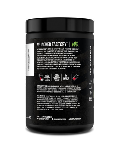Nitrosurge Max Jacked Factory Pre Entrenamiento 40 Porciones