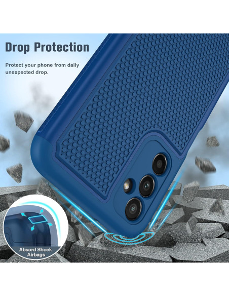 Funda Doble Capa FNTCASE para Samsung Galaxy A14 5G - Azul