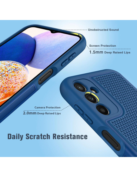 Funda Doble Capa FNTCASE para Samsung Galaxy A14 5G - Azul
